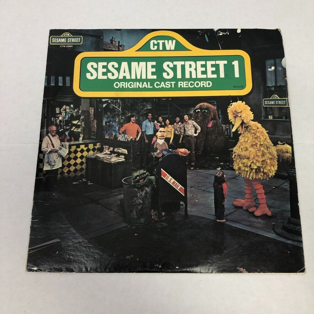 Vintage 1974 Sesame Street Original Cast Record LP Recording Big Bird